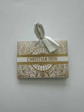 Small Christian Dior Gold & White Gift Bag with Ribbon